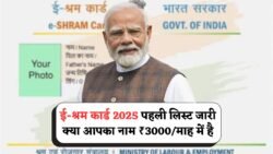E Shram Card 2025 List: ई श्रम कार्ड की पहली लिस्ट जारी हुई इस बार ₹3000 मिलेंगे देखें